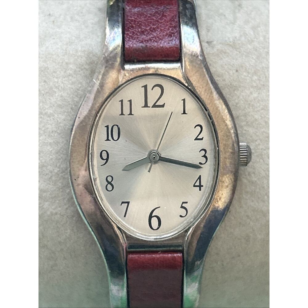 FMD Silver Tone Red Band Women’s Quartz Watch